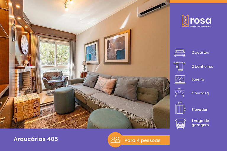 Rosa Apartamento Temporada Araucárias 405